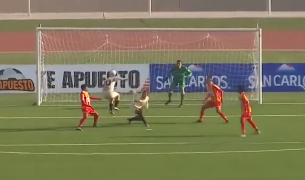 Hohberg anotó de cabeza. Foto: Captura Movistar Play)