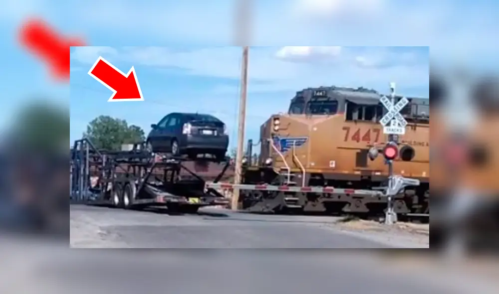 El tren iba a mucha velocidad por lo que fue imposible que no ocurriera. Foto: captura.