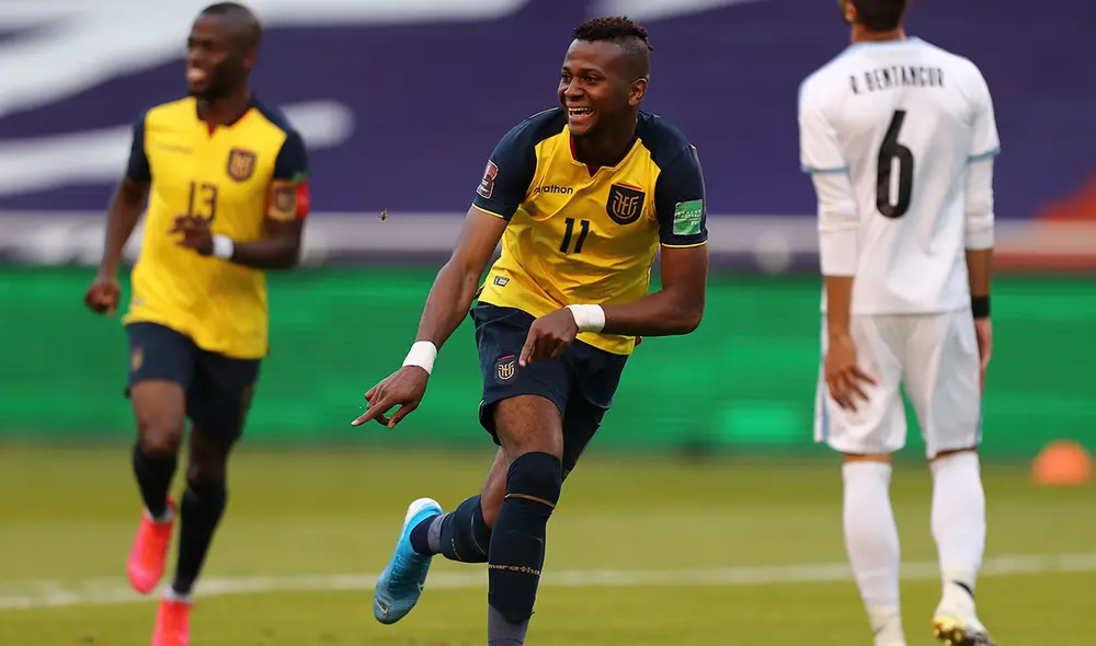 Michael Estrada marcó un doblete en la victoria de la selección ecuatoriana sobre Uruguay. Foto: AFP Michael Estrada marcó un doblete en la victoria de la selección ecuatoriana sobre Uruguay. Foto: AFP