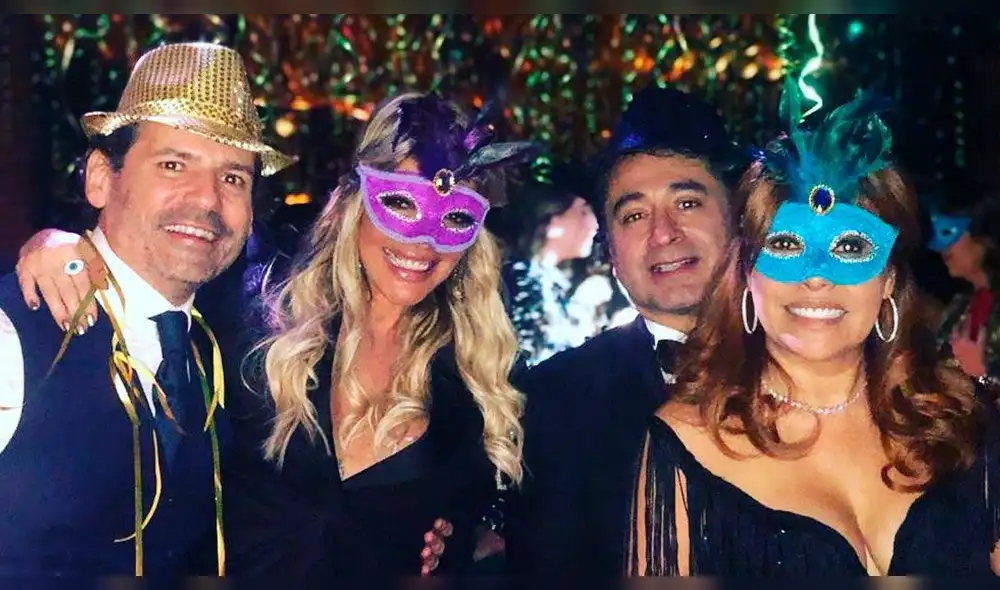 La conductora de "Magaly TV, la firme" recibió el nuevo año en Madrid, en compañía de la reina de bellezas.