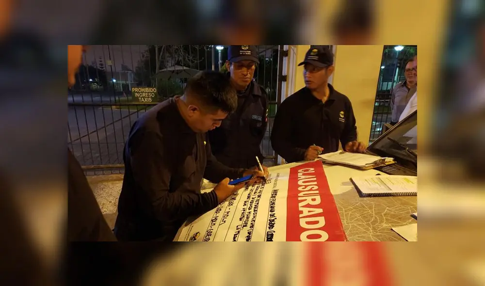 Clausura se dio con la presencia de fiscalizadores, serenos y la Policía Municipal. (Foto: Municipalidad de La Molina)