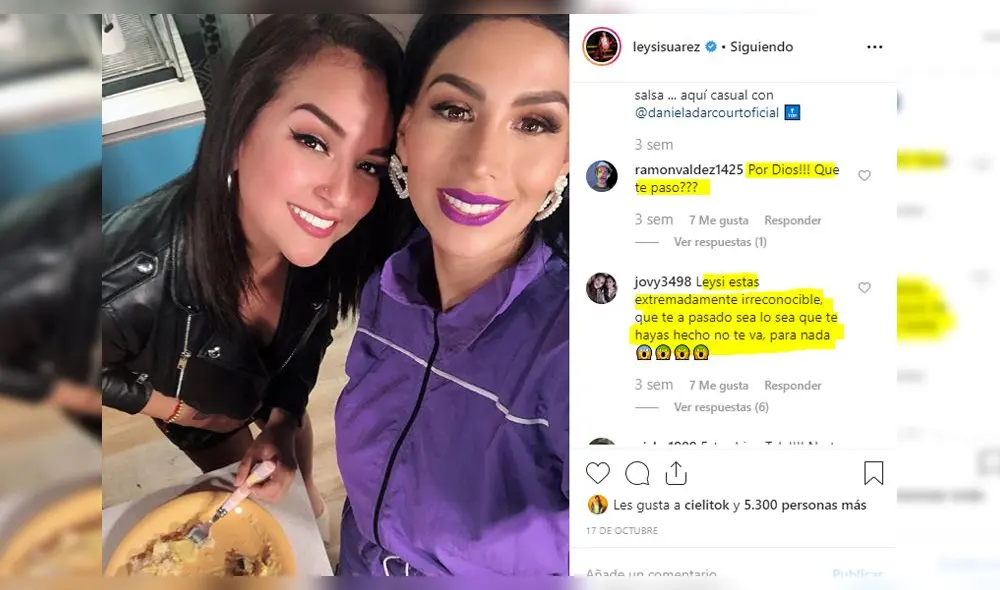 Leysi Suárez sorprende con cambio radical en su rostro en foto con Daniela Darcourt Leysi Suárez sorprende con cambio radical en su rostro en foto con Daniela Darcourt