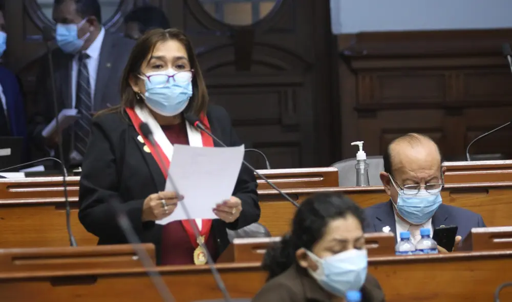 La congresista Marleny Portero rechazó tener injerencia en la contratación de su familiar en el Ministerio de Producción. Foto: Congreso La congresista Marleny Portero rechazó tener injerencia en la contratación de su familiar en el Ministerio de Producción. Foto: Congreso