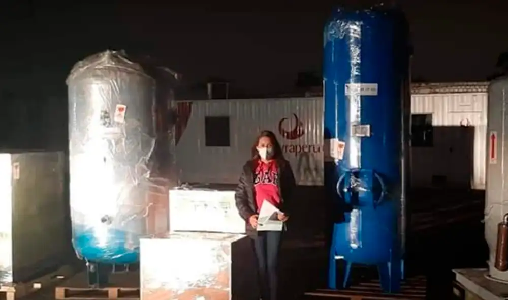 Pierina Andrade realizó gestiones para traslado de planta de oxígeno. Foto: Facebook. Pierina Andrade realizó gestiones para traslado de planta de oxígeno. Foto: Facebook.