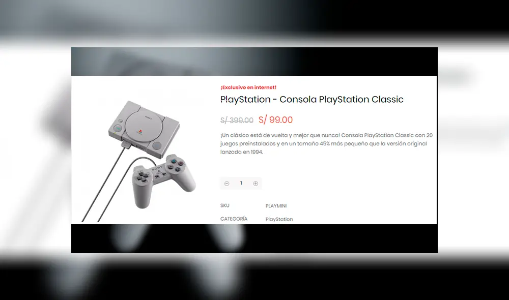 PlayStation Classic se vende a menos de 100 soles en todas estas tiendas [FOTOS]