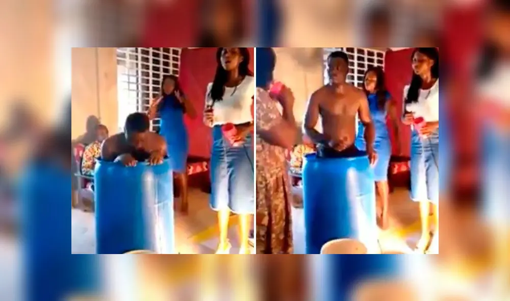 El video muestra cómo un grupo de feligreses hicieron fila para sumergir sus vasos y tomar de esa agua que supuestamente derramaría bendiciones en sus hogares. (Foto: Captura) El video muestra cómo un grupo de feligreses hicieron fila para sumergir sus vasos y tomar de esa agua que supuestamente derramaría bendiciones en sus hogares. (Foto: Captura)