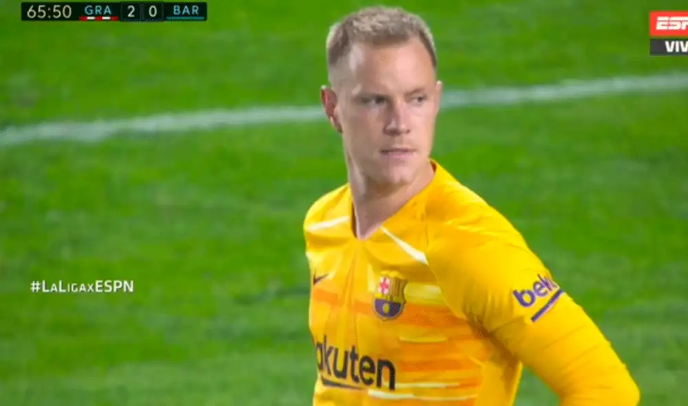 Álvaro Vadillo, el punto penal, marcó el segundo gol del Granada sobre el FC Barcelona| Foto: ESPN
