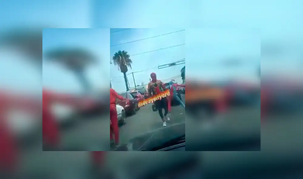 Video es viral en Facebook. El ‘Hombre Araña’ peruano fue grabado realizando una temeraria acción que sorprendió a todos los conductores, quienes no dudaron en colaborarle por su hazaña. Foto: Captura.