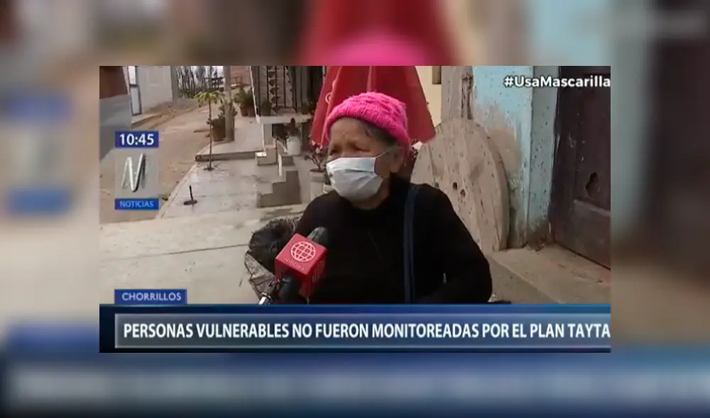 Personas vulnerables no fueron monitoreadas por el plan Tayta. Foto: Captura / Canal N