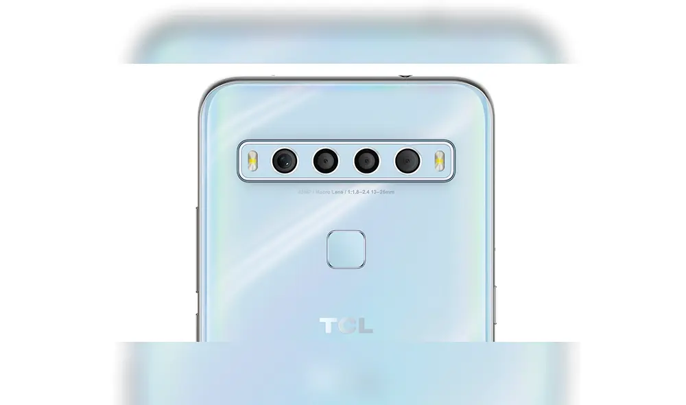 TCL 10L llega con cuatro cámaras traseras y sensor de huellas dactilares.