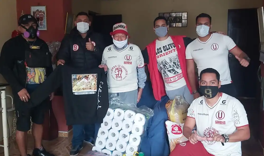 Grupo de hinchas apoyan a persona vulnerable de coronavirus. | Foto: Twitter de Barra Oriente Grupo de hinchas apoyan a persona vulnerable de coronavirus. | Foto: Twitter de Barra Oriente