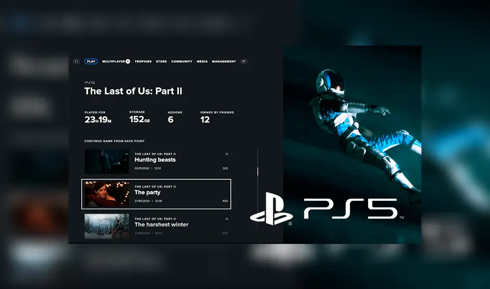 Se filtró un video sobre cómo se vería el menú de PS5 y su evidente 'modo oscuro' no deja de enamorar a los fans.