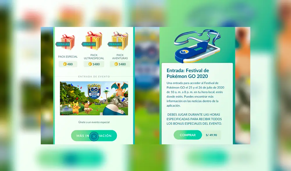 La entrada al GO Fest 2020 cuesta 49.90 soles. Foto: Pokémon GO.