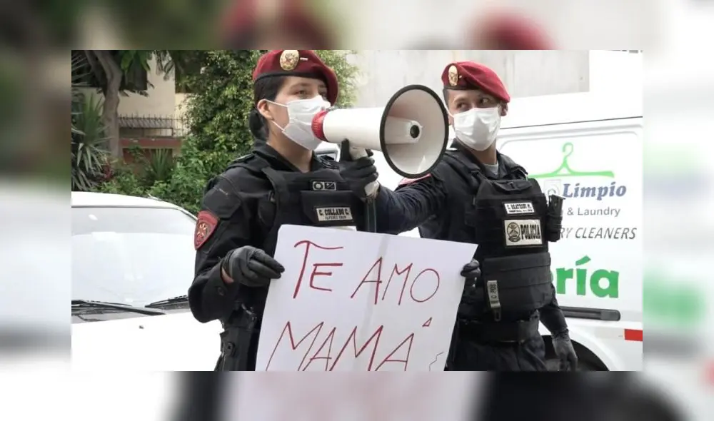 La alférez PNP que aparece en el video ministerial por el Día de la Madre.