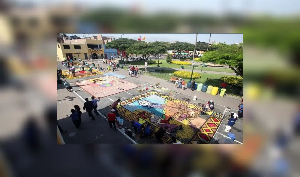 Así se elaboraron las alfombras florales en Surco por Semana Santa Así se elaboraron las alfombras florales en Surco por Semana Santa