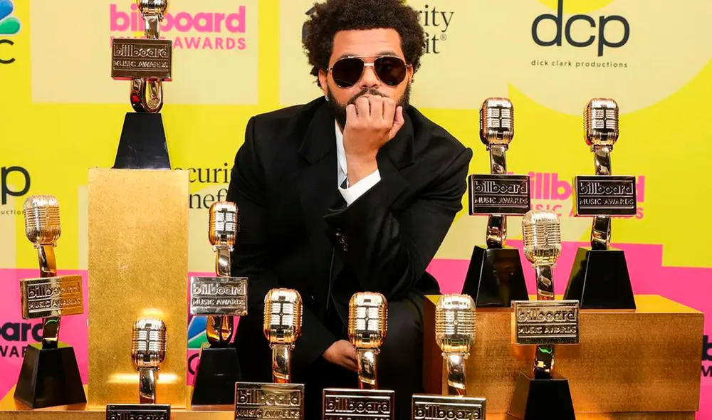 El cantante presumió sus premios en redes sociales. Foto: The Weeknd/Instagram