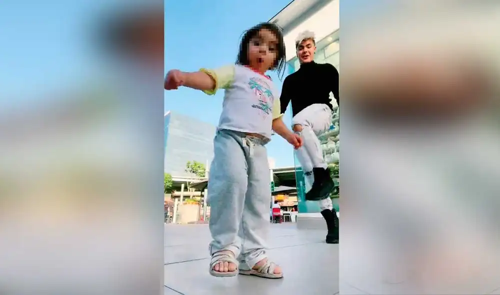 Desliza las imágenes para ver la curiosa coreografía que hizo esta pequeña con su papá del famoso tema de Bad Bunny. Foto: captura de TikTok/Carlos Feria