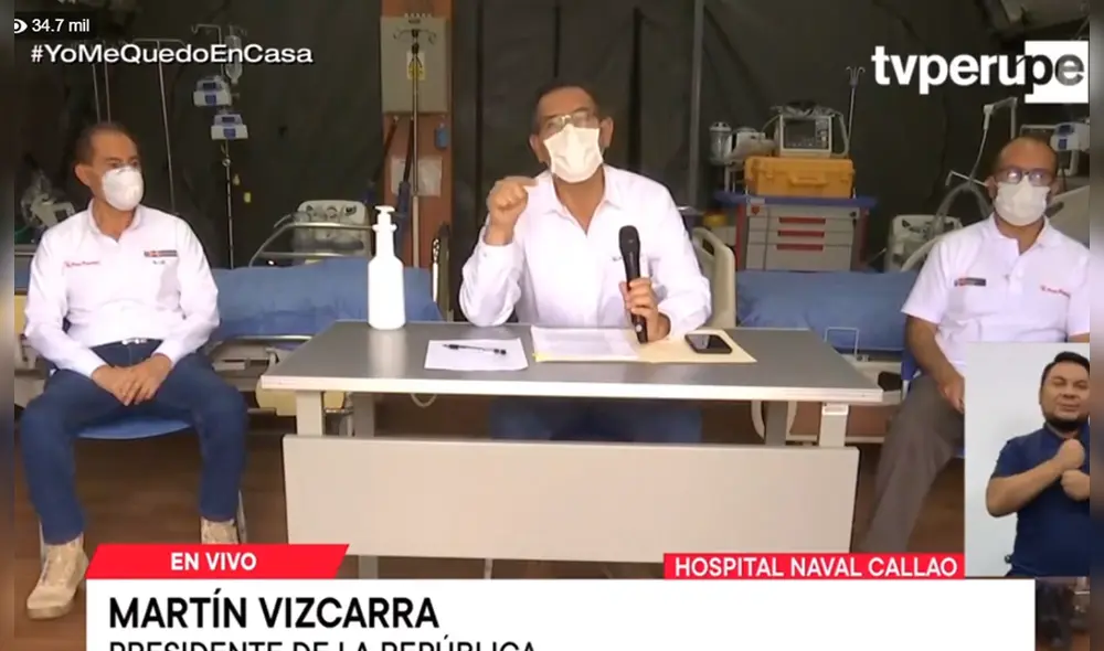 Martín Vizcrra en conferencia desde Base Naval del Callao. Martín Vizcrra en conferencia desde Base Naval del Callao.