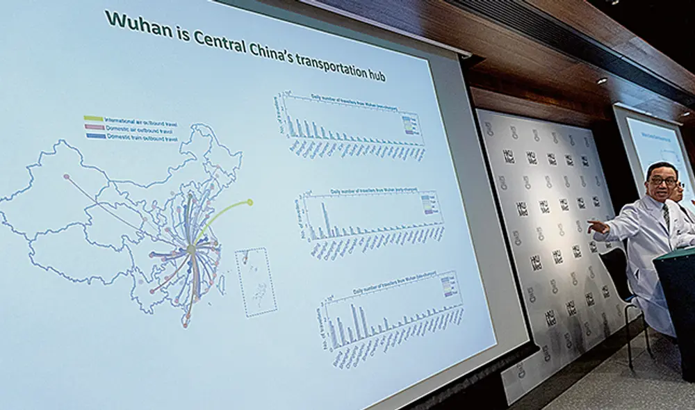 En todo china. Autoridades chinas de salud explican la propagación del coronavirus en casi todo el territorio de China. Luego pasó a Tailandia, Corea del Sur, Japón y Taiwán. Foto: EFE.