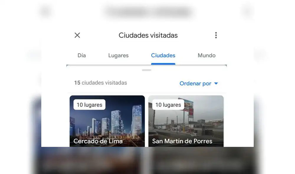 Ciudades que visitaste, según Google Maps.