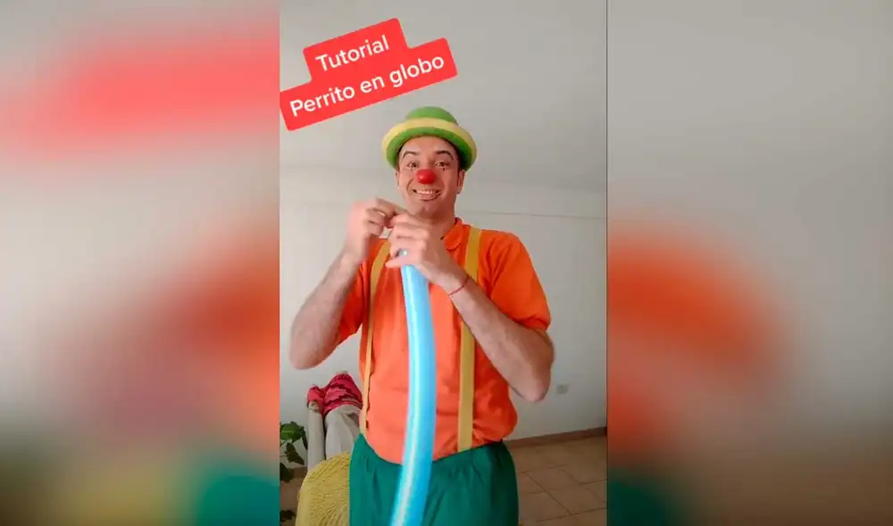 Desliza las imágenes para ver los pasos que debes efectuar para hacer esta ‘perrito’ en globo. Foto: captura de TikTok/payasomanotas