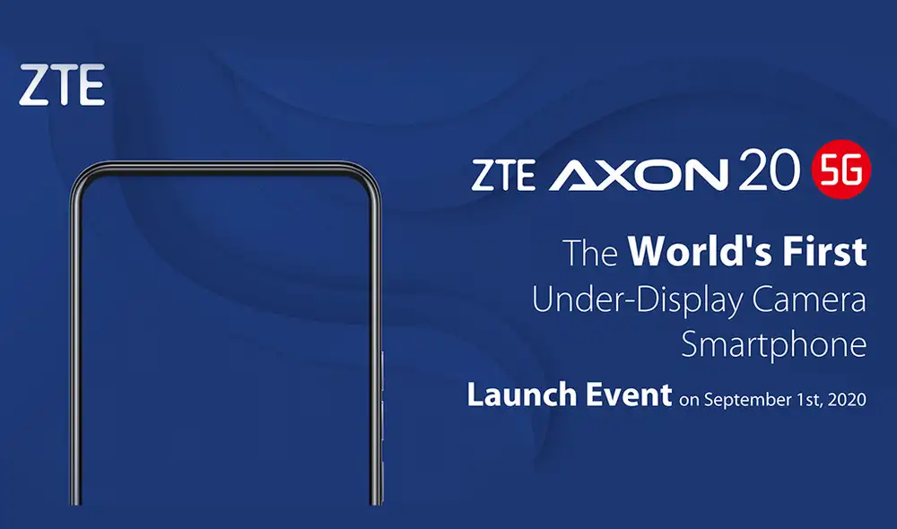 ZTE Axon 20 5G se lanzará el 1 de septiembre 1 de septiembre 2020. | Foto: ZTE