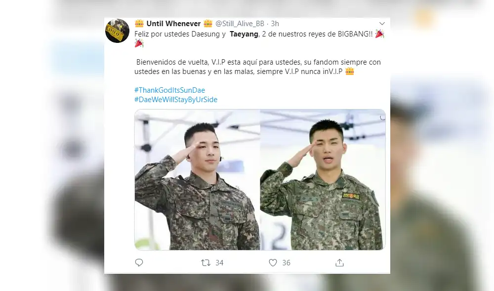 A través de las redes sociales, las fans demostraron su emoción por la salida de los cantantes del ejército.
