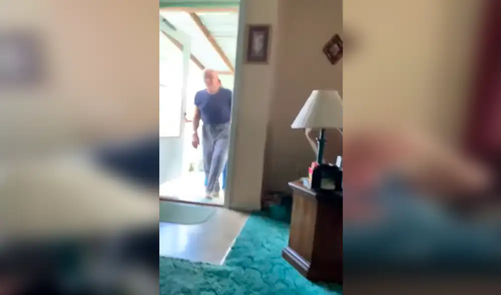 Desliza las imágenes para ver el emotivo momento del reencuentro de la pareja de esposos adultos mayores. Foto: captura de YouTube