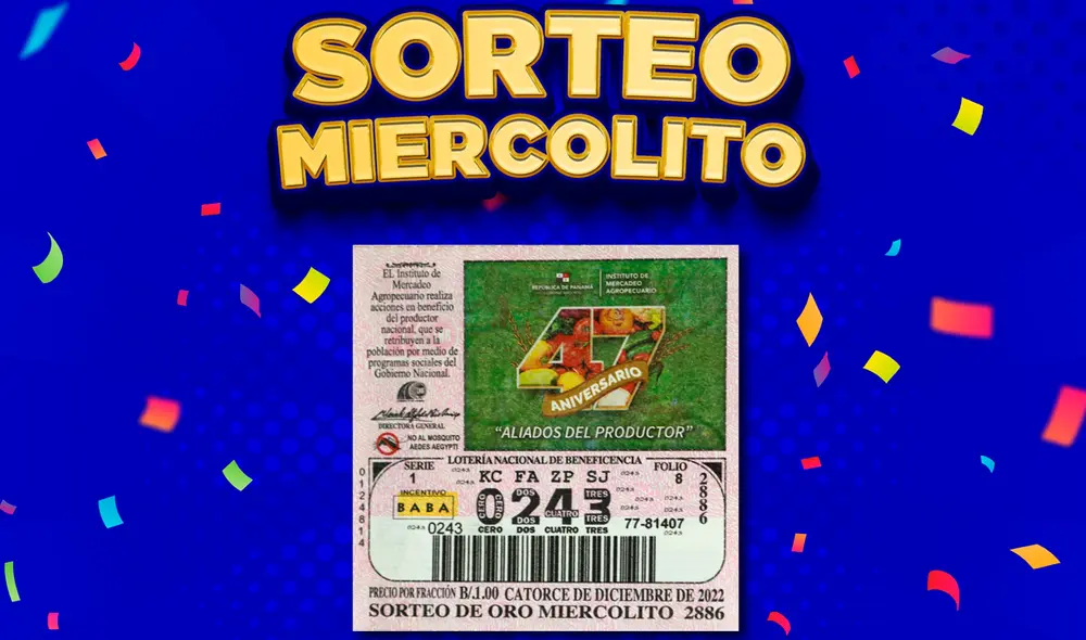 Lotería Nacional de Panamá HOY, 14 de diciembre: resultados EN VIVO del sorteo ‘Miercolito’. Foto: Twitter/@lnbpma