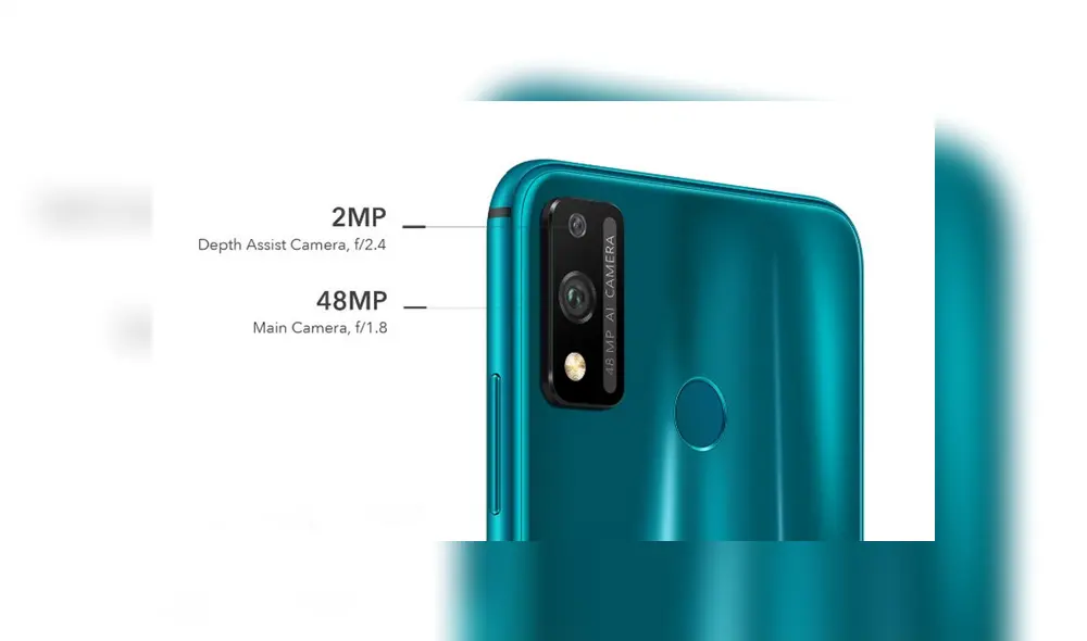 El Honor 9X Lite incluye una cámara trasera de 48 MP + 2 MP.