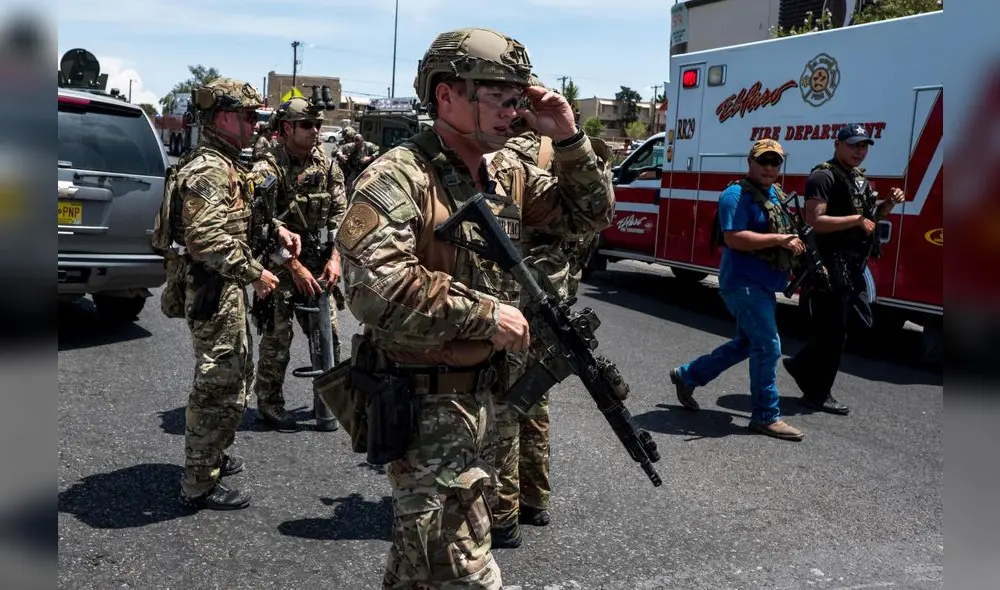 Veinte muertos y 26 heridos dejó el tiroteo este sábado en un centro comercial de El Paso, Texas. Foto: AFP. Veinte muertos y 26 heridos dejó el tiroteo este sábado en un centro comercial de El Paso, Texas. Foto: AFP.