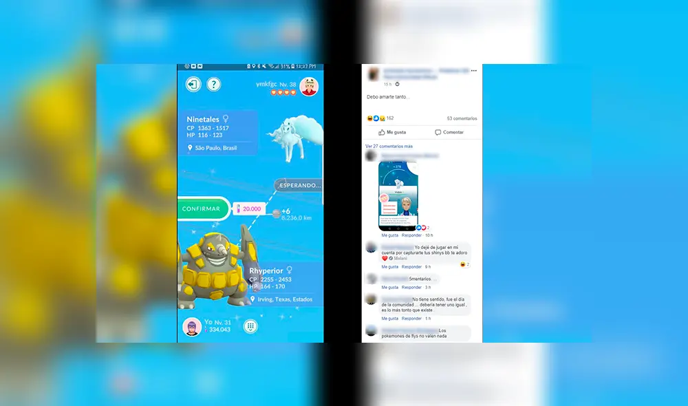 Antonella publicó en un grupo de Facebook el regalo que le hizo a su esposo en Pokémon GO. Antonella publicó en un grupo de Facebook el regalo que le hizo a su esposo en Pokémon GO.