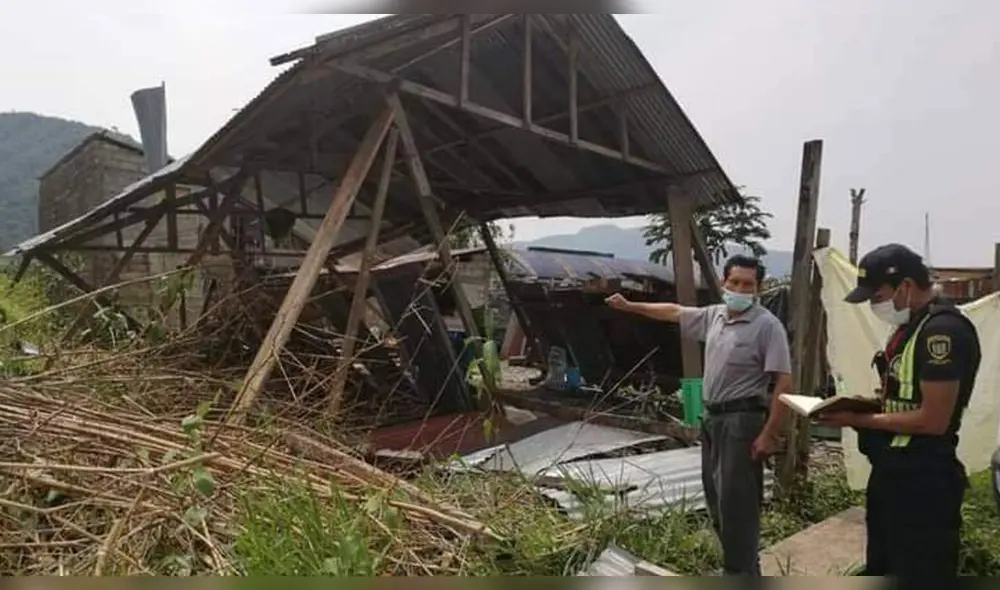 Fuertes vientos dañaron viviendas rústicas. Foto: Municipalidad de San Gabán. Fuertes vientos dañaron viviendas rústicas. Foto: Municipalidad de San Gabán.