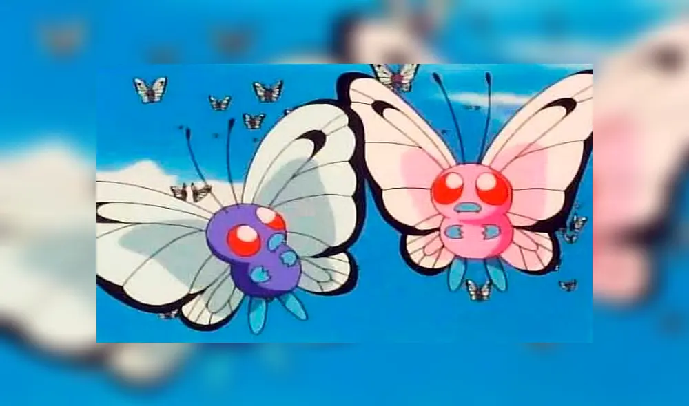 Así lucía el un Butterfree rosa en el anime. Foto: Captura.
