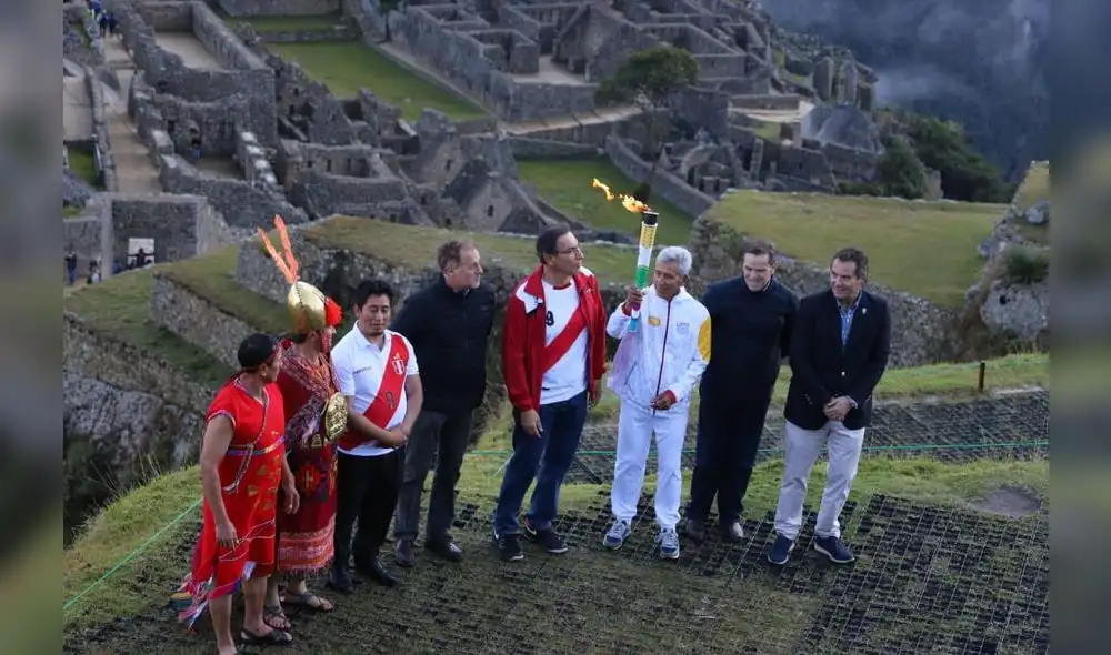 Encendido de la Antorcha Panamericana en Machu Picchu. Foto: Melissa Valdivia