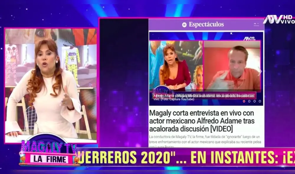 La conductora destinó los primeros minutos de su programa de espectáculos para referirse a las palabras del mexicano. (Foto: Captura ATV)