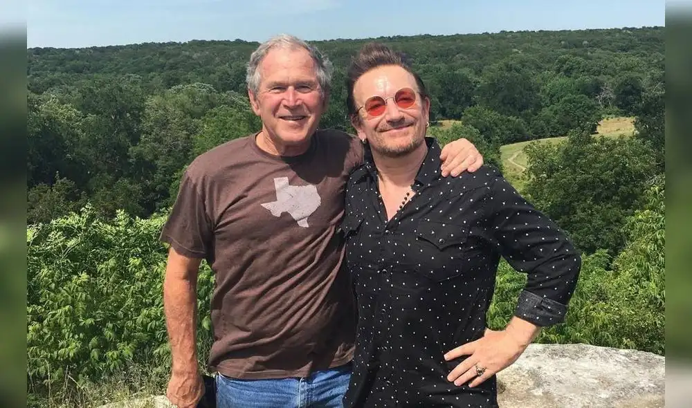 Bono se reúne con George Bush en su rancho de Texas Bono se reúne con George Bush en su rancho de Texas