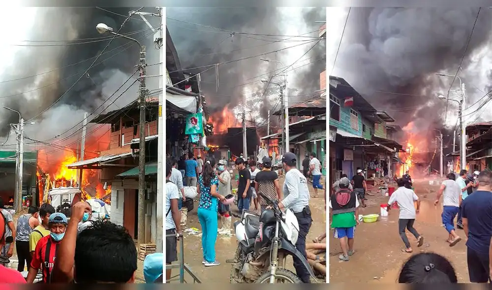 Madre de Dios. El fuego arrasa con todo a su paso ante la mirada atónica de la población de Boca Colorado. Foto: Jayme Miltón