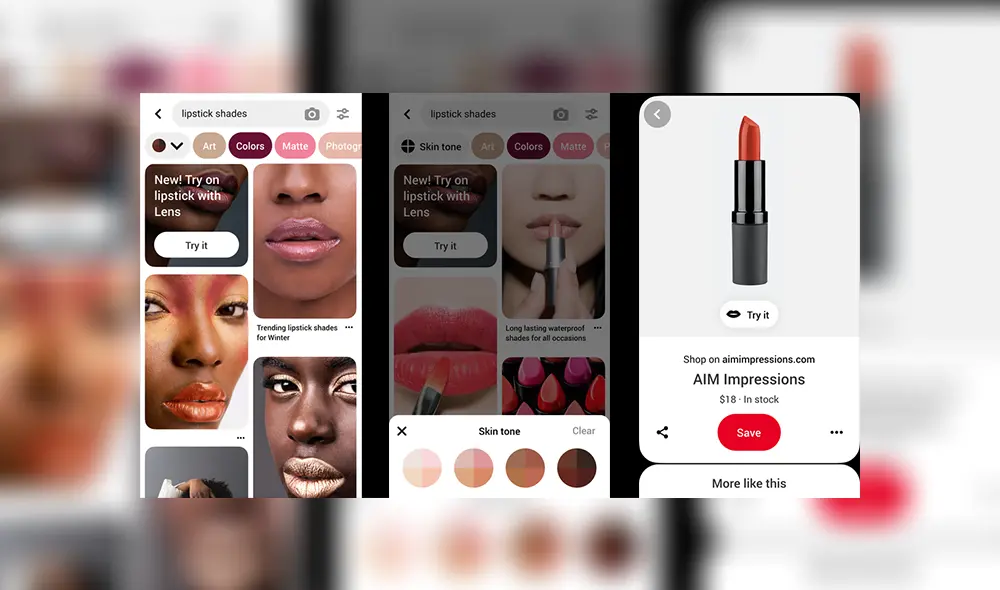 ¿Quieres saber cómo te quedará ese maquillaje antes de ir a comprarlo? La nueva función de Pinterest te permitirá hacerlo.