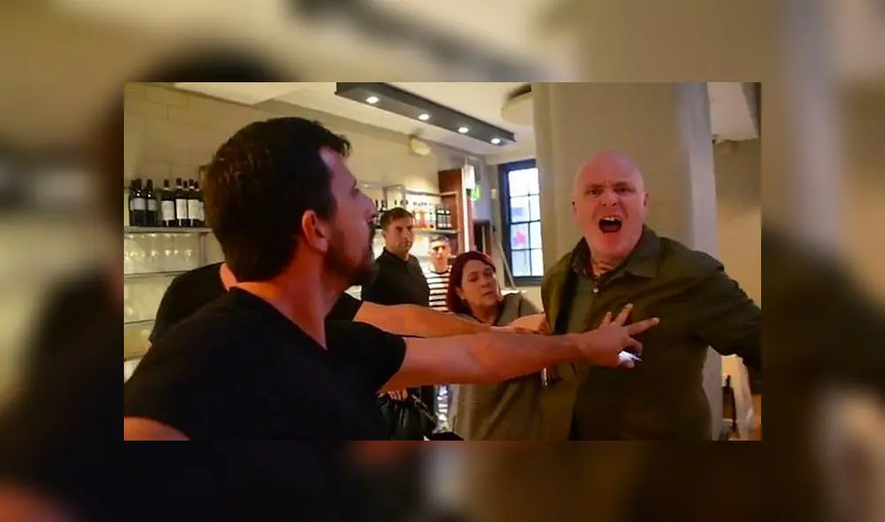 El hombre se enojó porque interrumpieron su comida. Foto: captura El hombre se enojó porque interrumpieron su comida. Foto: captura