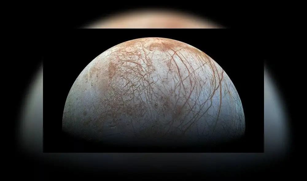 Vista de Europa, luna de Júpiter. Fuente: NASA. Vista de Europa, luna de Júpiter. Fuente: NASA.