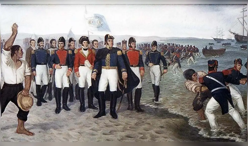 Desembarco de don José de San Martín.