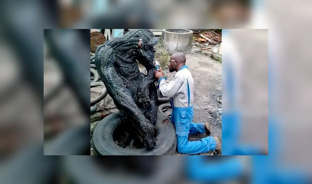 Facebook viral: joven africano sorprende al mundo al crear esculturas con llantas recicladas [FOTOS]