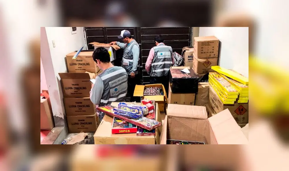 Decomisan pirotécnicos en El Agustino. Créditos: Difusión. Decomisan pirotécnicos en El Agustino. Créditos: Difusión.