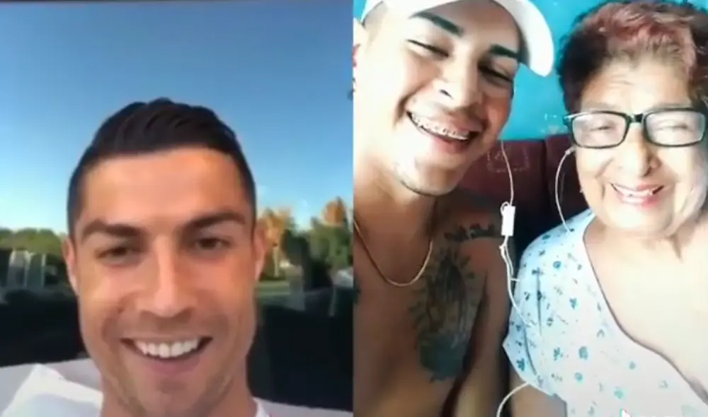 El joven le hizo creer a su madre que Cristiano Ronaldo la estaba saludando, lo que generó diversas reacciones de los internautas. Foto: Tik Tok. El joven le hizo creer a su madre que Cristiano Ronaldo la estaba saludando, lo que generó diversas reacciones de los internautas. Foto: Tik Tok.