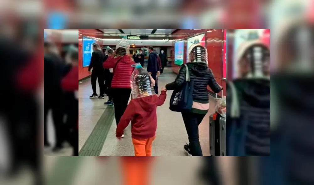 Ciudadanos chinos han recurrido al plástico para protegerse del coronavirus. (Foto: Twitter)