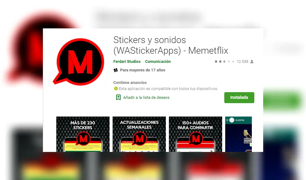 Puedes bajarlos de la PlayStore. Foto: Captura PlayStore. Puedes bajarlos de la PlayStore. Foto: Captura PlayStore.
