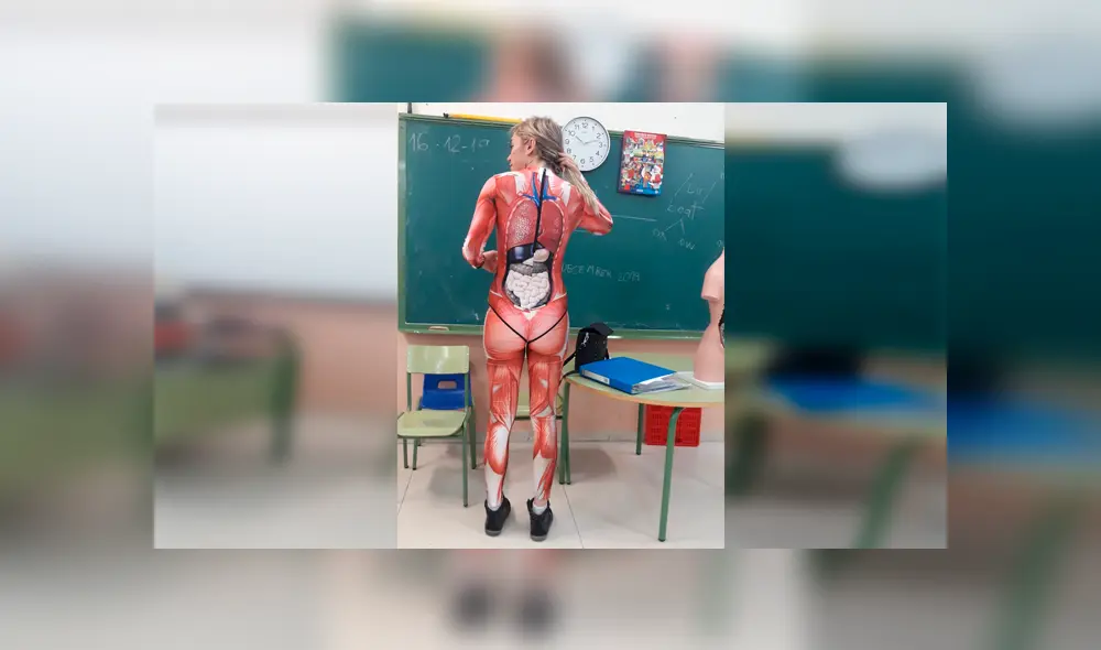 Vía Facebook. La docente ha causado sensación en las redes por su peculiar idea para explicar una clase de anatomía a sus pequeños alumnos Vía Facebook. La docente ha causado sensación en las redes por su peculiar idea para explicar una clase de anatomía a sus pequeños alumnos