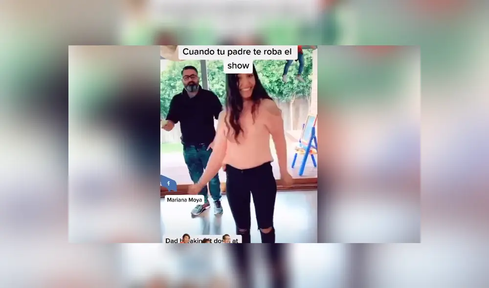 Un padre vio que su hija estaba haciendo un video de baile y se robó el protagonismo. Foto: TikTok Un padre vio que su hija estaba haciendo un video de baile y se robó el protagonismo. Foto: TikTok