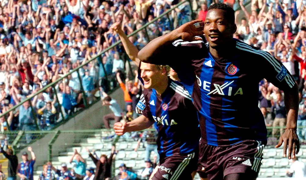 Andrés Mendoza celebrando un gol con el Brujas de Bélgica. | Foto: AFP
